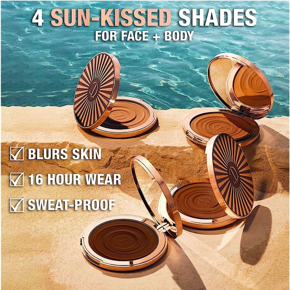 ☃️BOGO50%☃️ 🆕🤎CHARLOTTE TILBURY: #2 MED Beautiful Skin Sun-Kissed Glow Bronzer - Picture 7 of 7